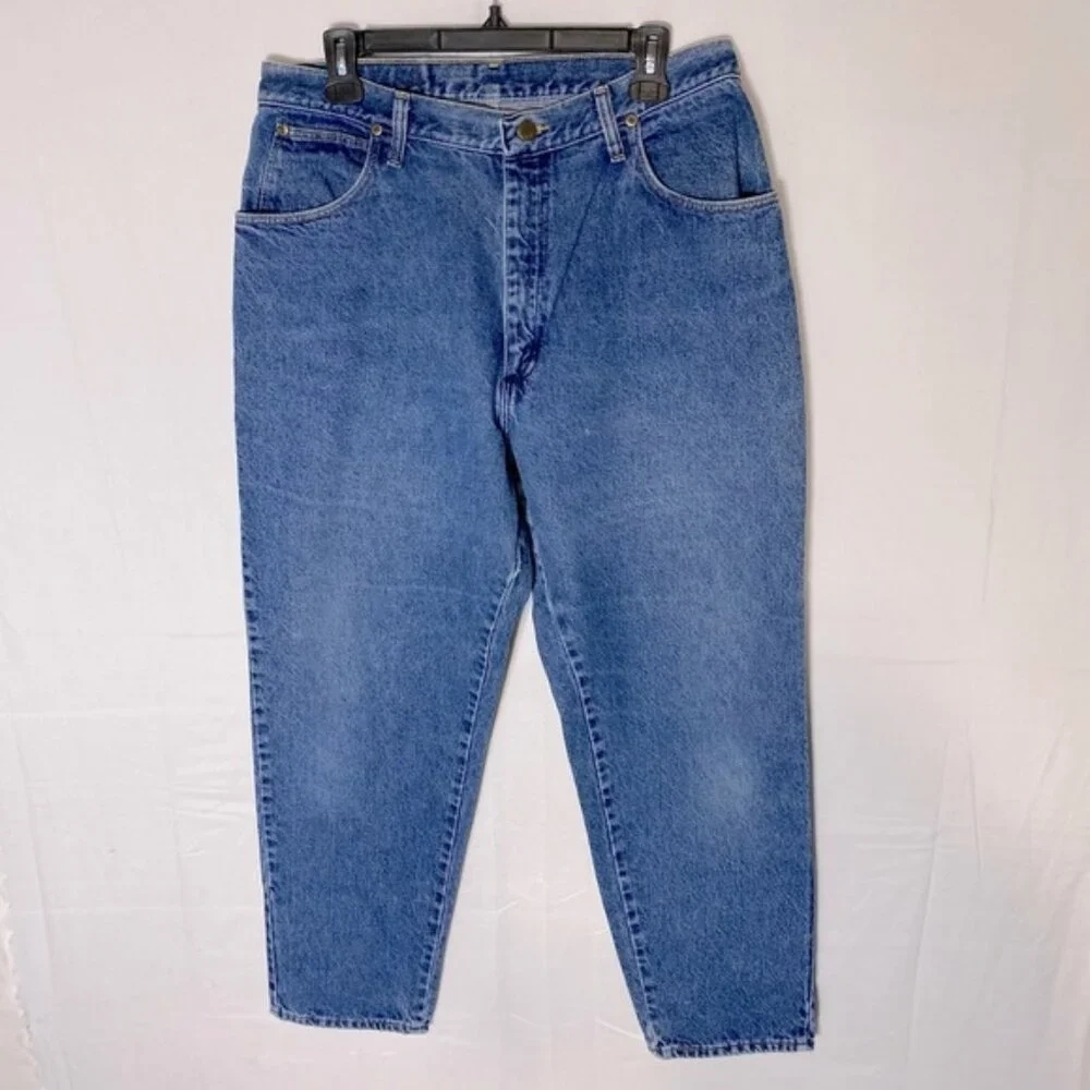 Vintage Wrangler Med Wash Baggy Jeans 16 Retro Utility Dadcore Rancher Western